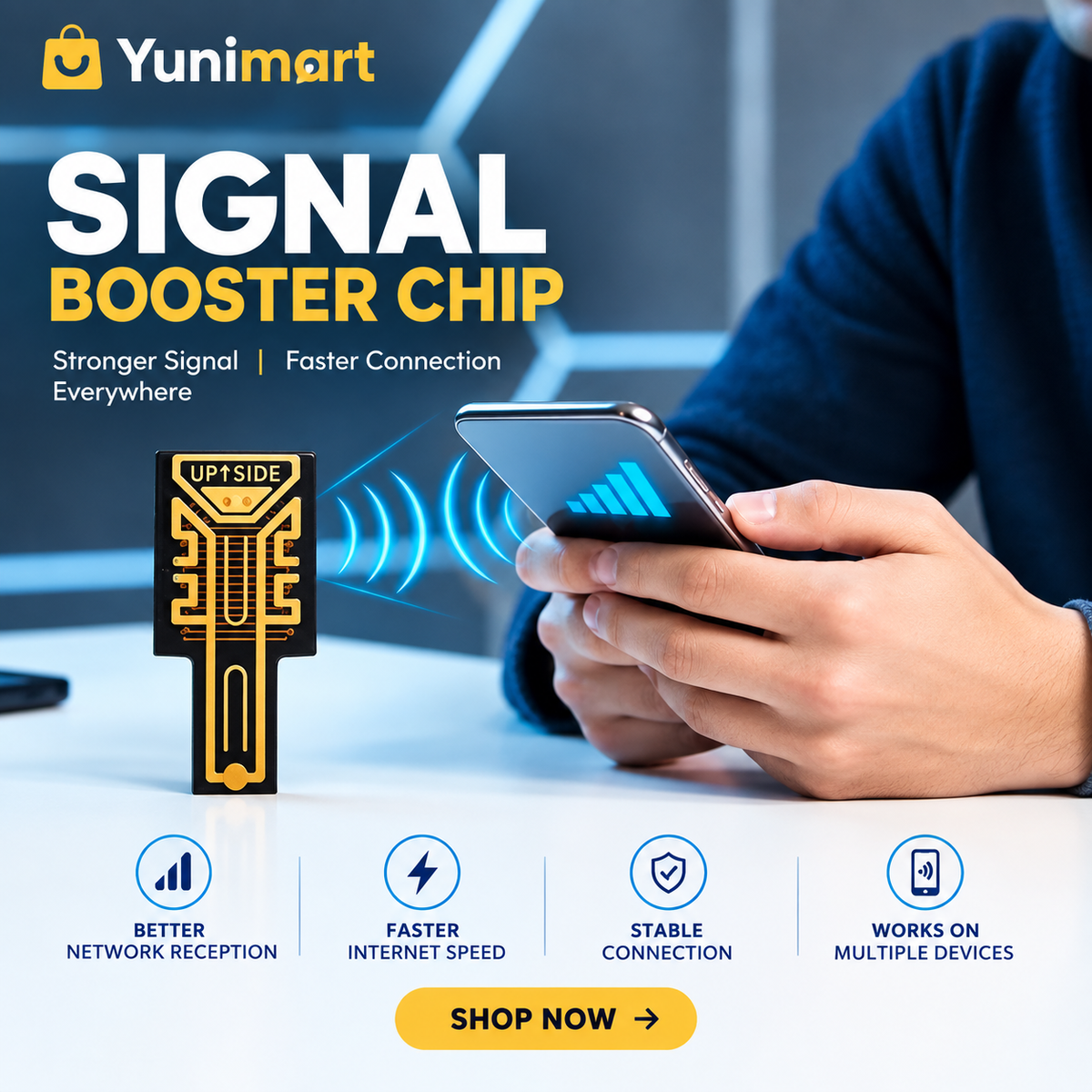 Smart signal booster Chip Sticker