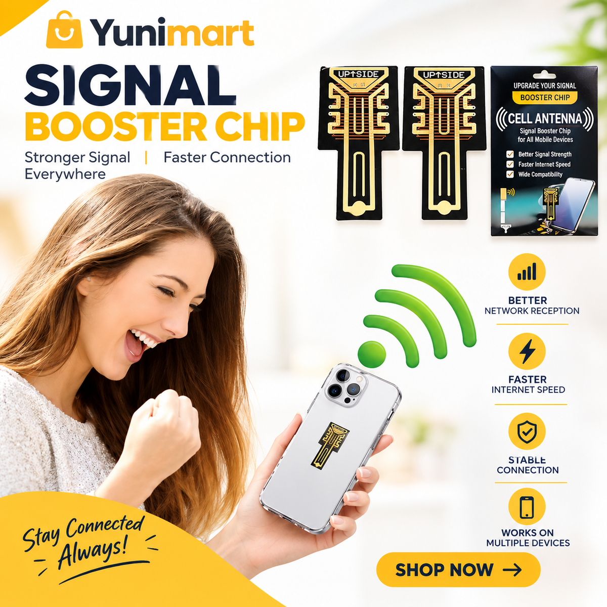 Smart signal booster Chip Sticker