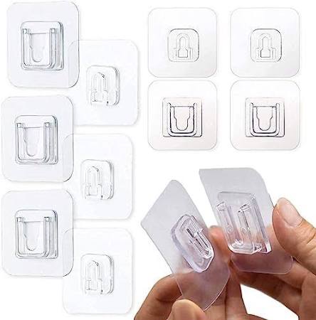 Double-Sided Adhesive Wall Hooks(Pair of 10)