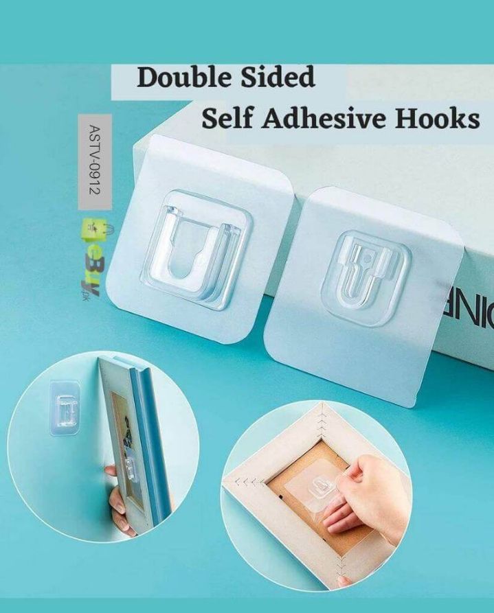 Double-Sided Adhesive Wall Hooks(Pair of 10)