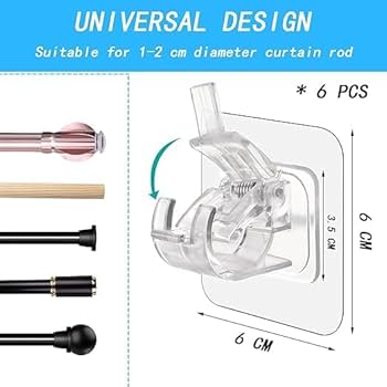 Self-Adhesive Curtain & Mop Holder Hook (Pack of 2)