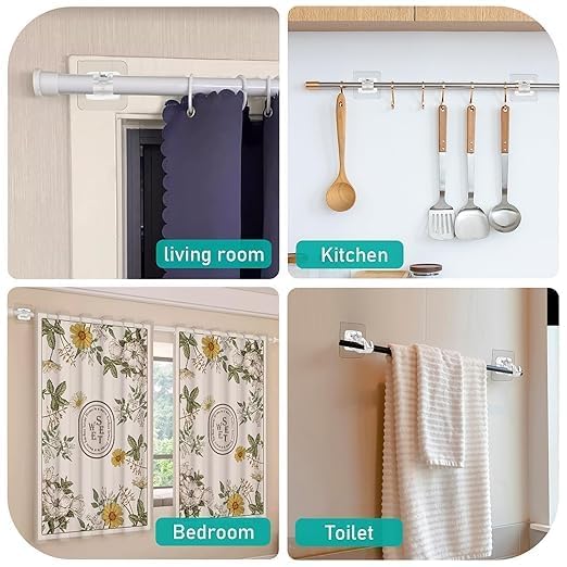 Self-Adhesive Curtain & Mop Holder Hook (Pack of 2)
