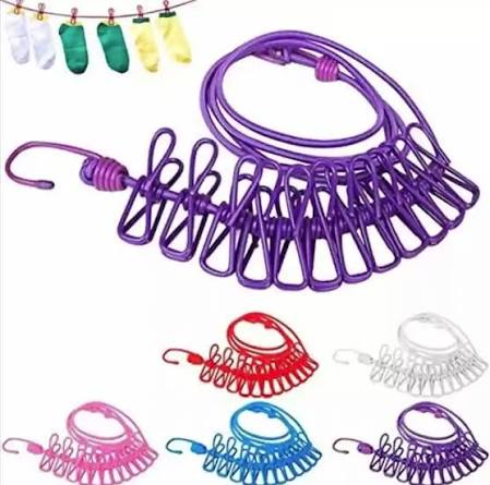 Cloth Drying Rope with 12 Clips
